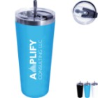 Photo 3 Memphis Vacuum Insulated Tumbler w/ Flip Top Lid & Stainless Steel Straw, 22oz.