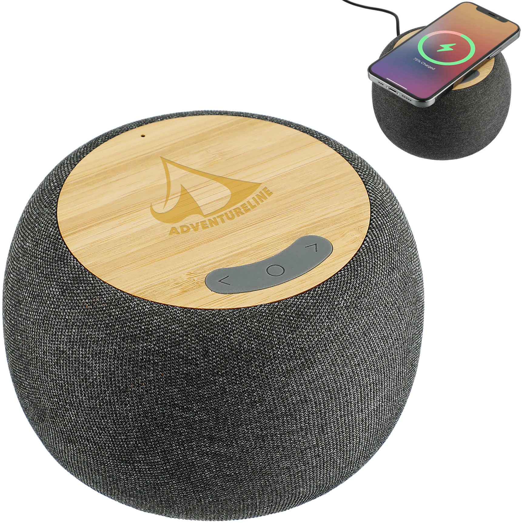 Product Photo 1 Garm Fabric & Bamboo Speaker w/ Wireless Charging