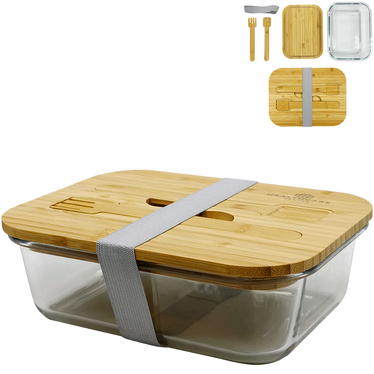 Product Photo 1 Chow Bella Glass & Bamboo Bento Box