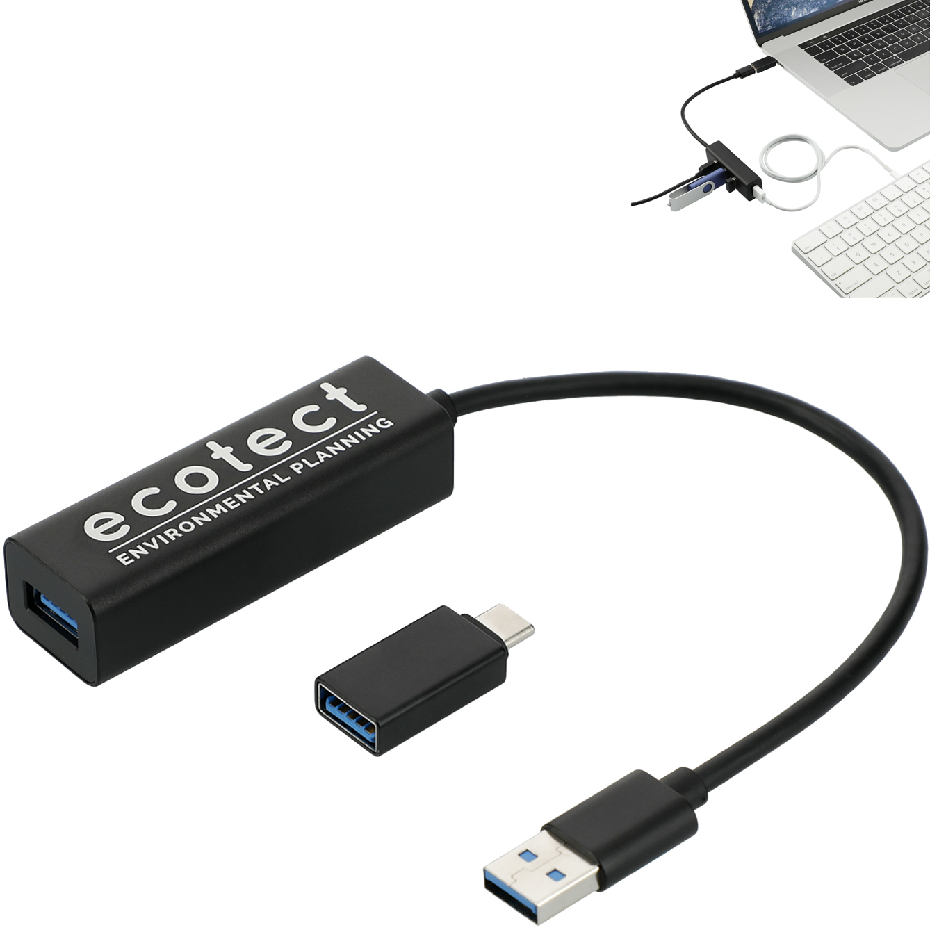 Product Photo 1 Aluminum 4-Port USB 3.0 Hub w/ Type C Adapter