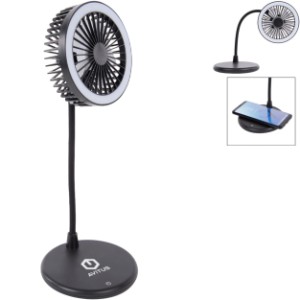 Desktop Fan w/ Ring Light & Wireless Charger - HT9499