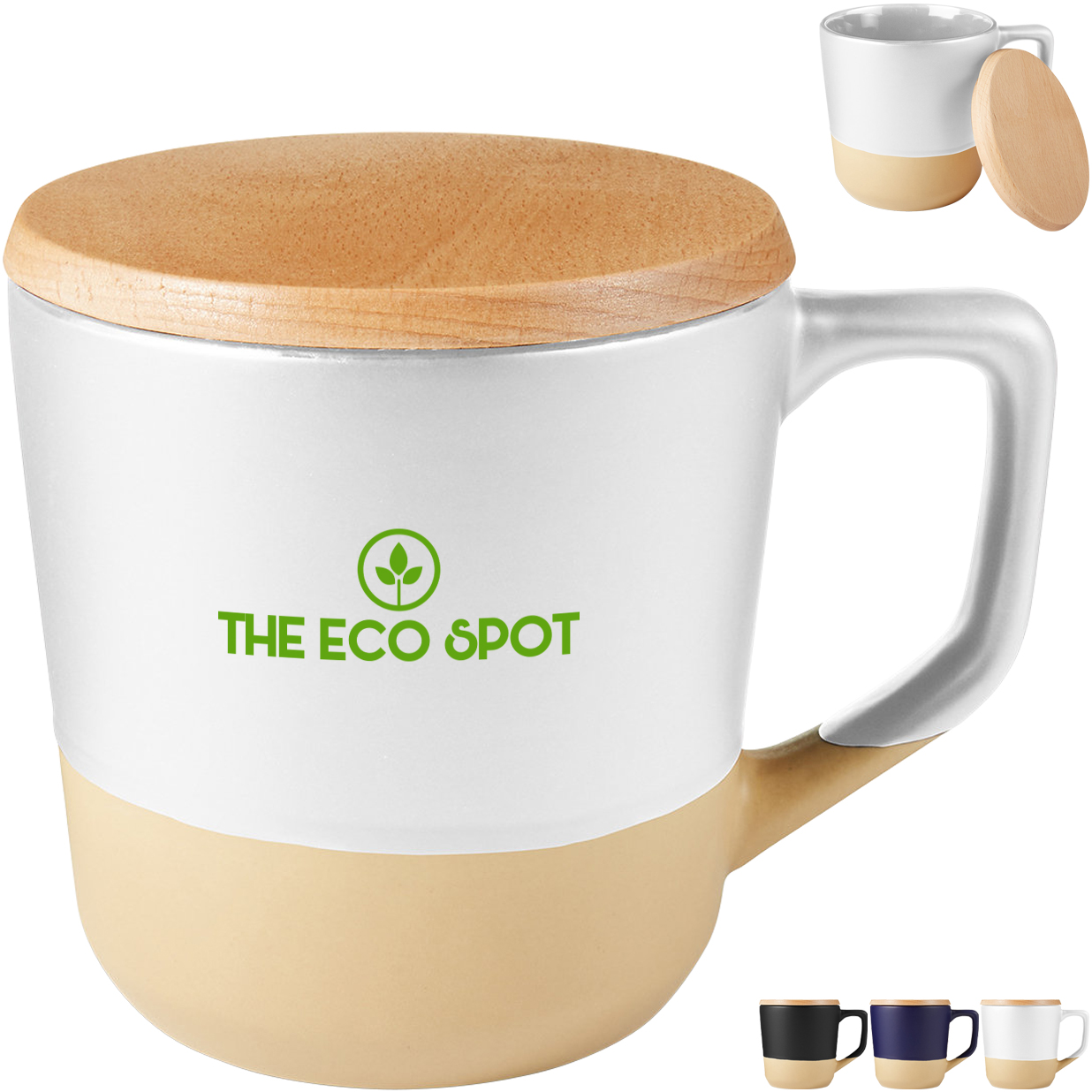 Product Photo 1 Boston Ceramic Mug with Wood Lid, 16.5 oz.