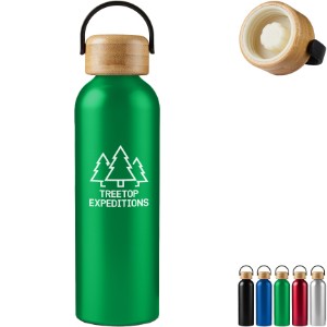 Refresh Aluminum Bottle with Bamboo Lid, 23.6oz. - PM8806
