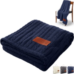 Leeman Cable Knit Sherpa Throw - PM8827