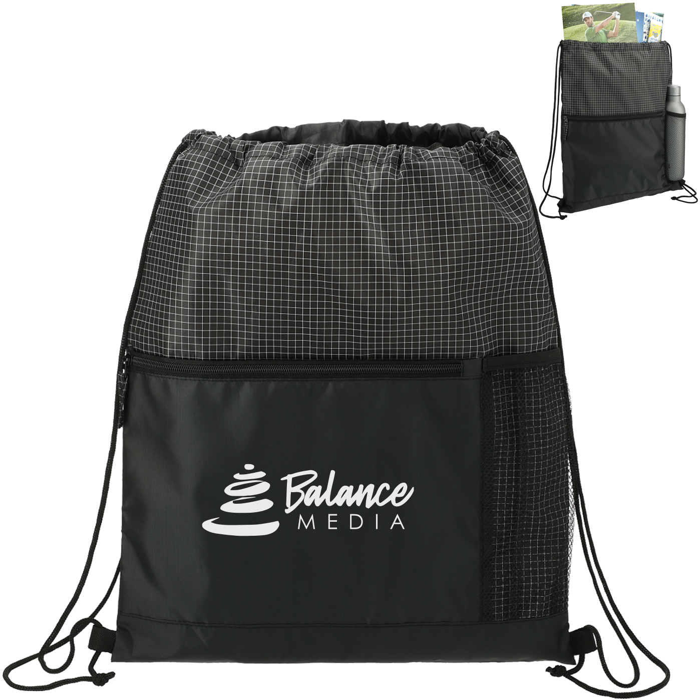 Product Photo 1 Grid Nylon Drawstring Bag