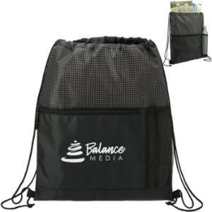 Grid Nylon Drawstring Bag - BT3340