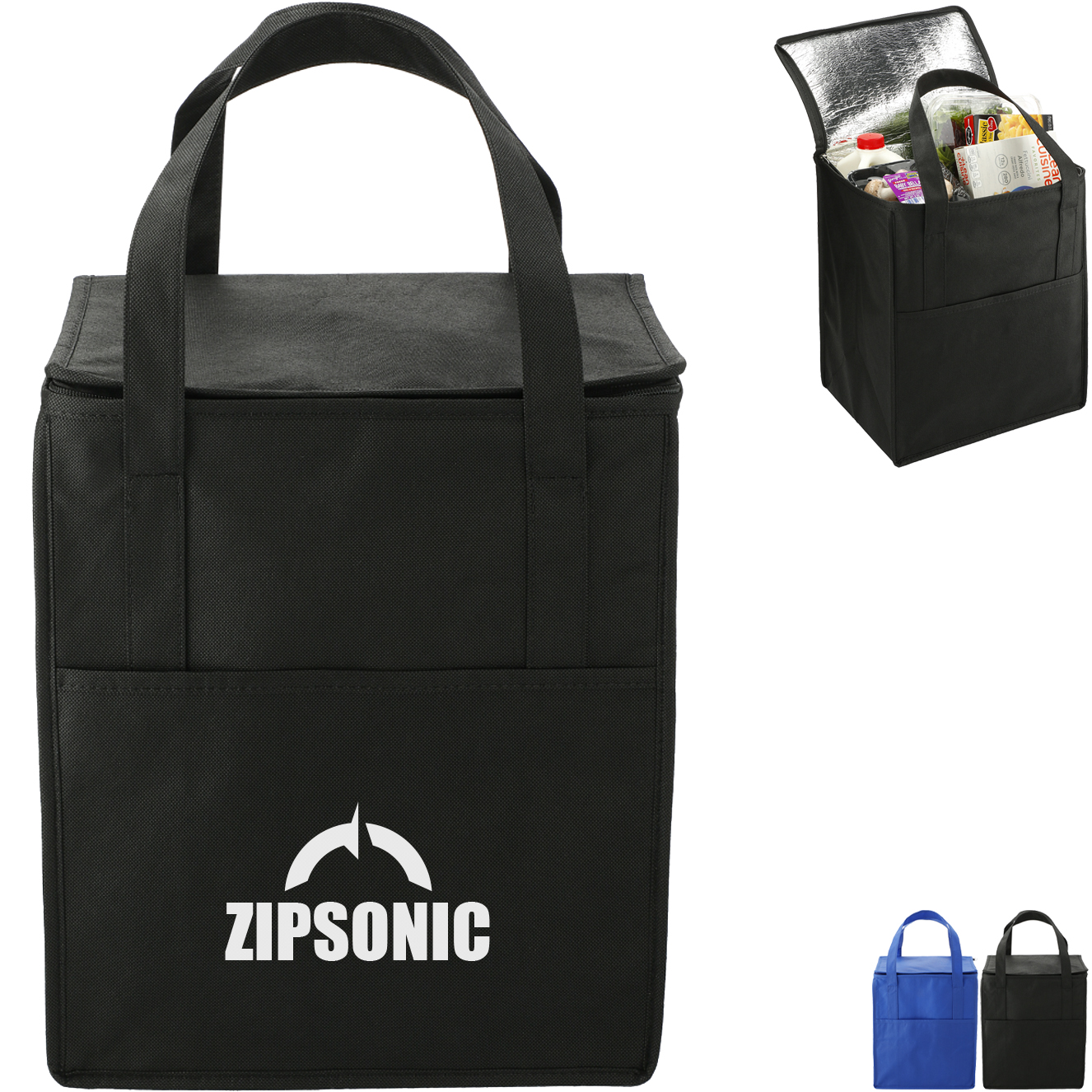Product Photo 1 Hercules Flat Top Non-Woven Insulated Grocery Tote