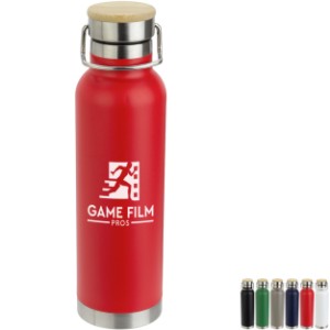 Cusano Vacuum Insulated Stainless Steel Bottle w/ Bamboo Cap, 22oz. - AR9921