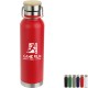 Cusano Vacuum Insulated Stainless Steel Bottle w/ Bamboo Cap, 22oz.