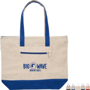 Zippered Cotton Canvas Boat Tote - EV2740