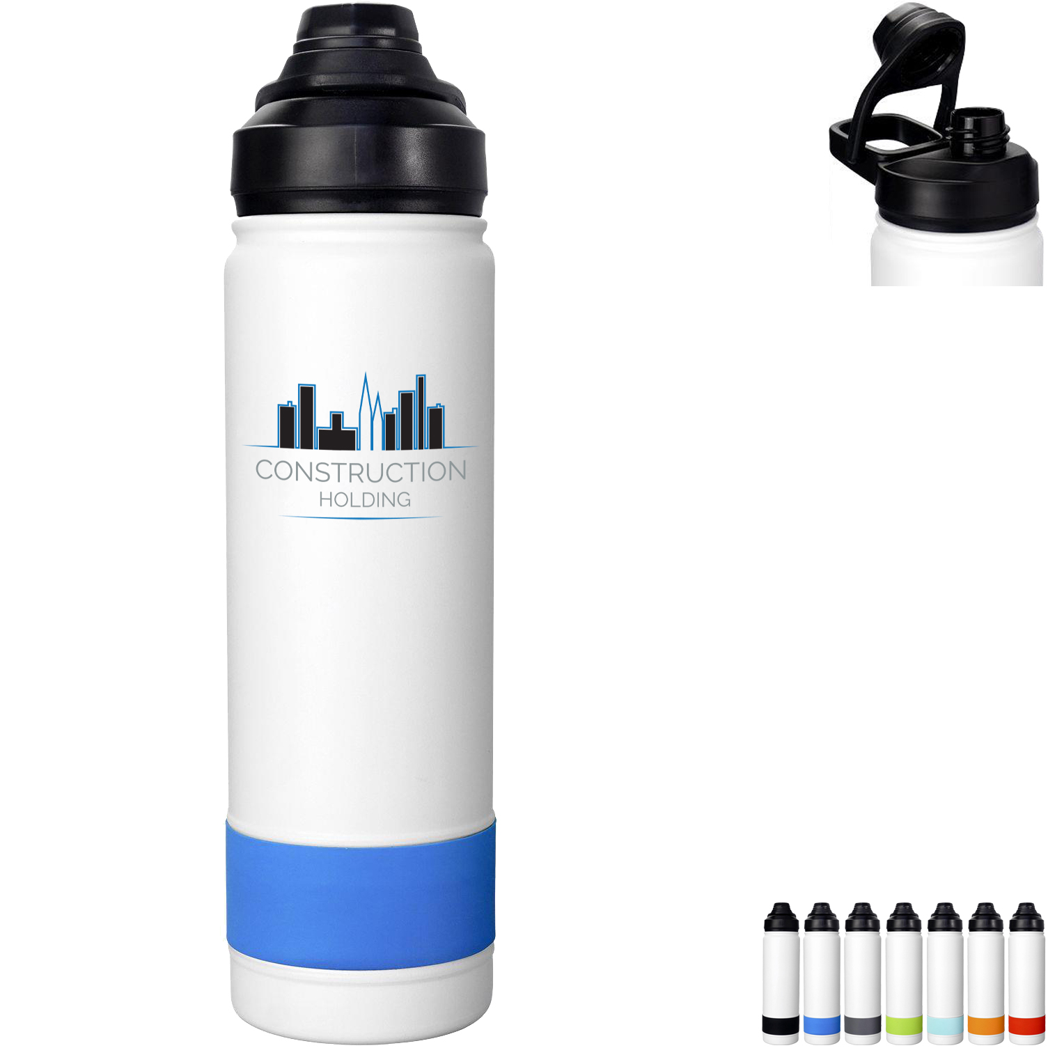 Product Photo 1 Colorful Sip Top Banded Bottle, 24oz.