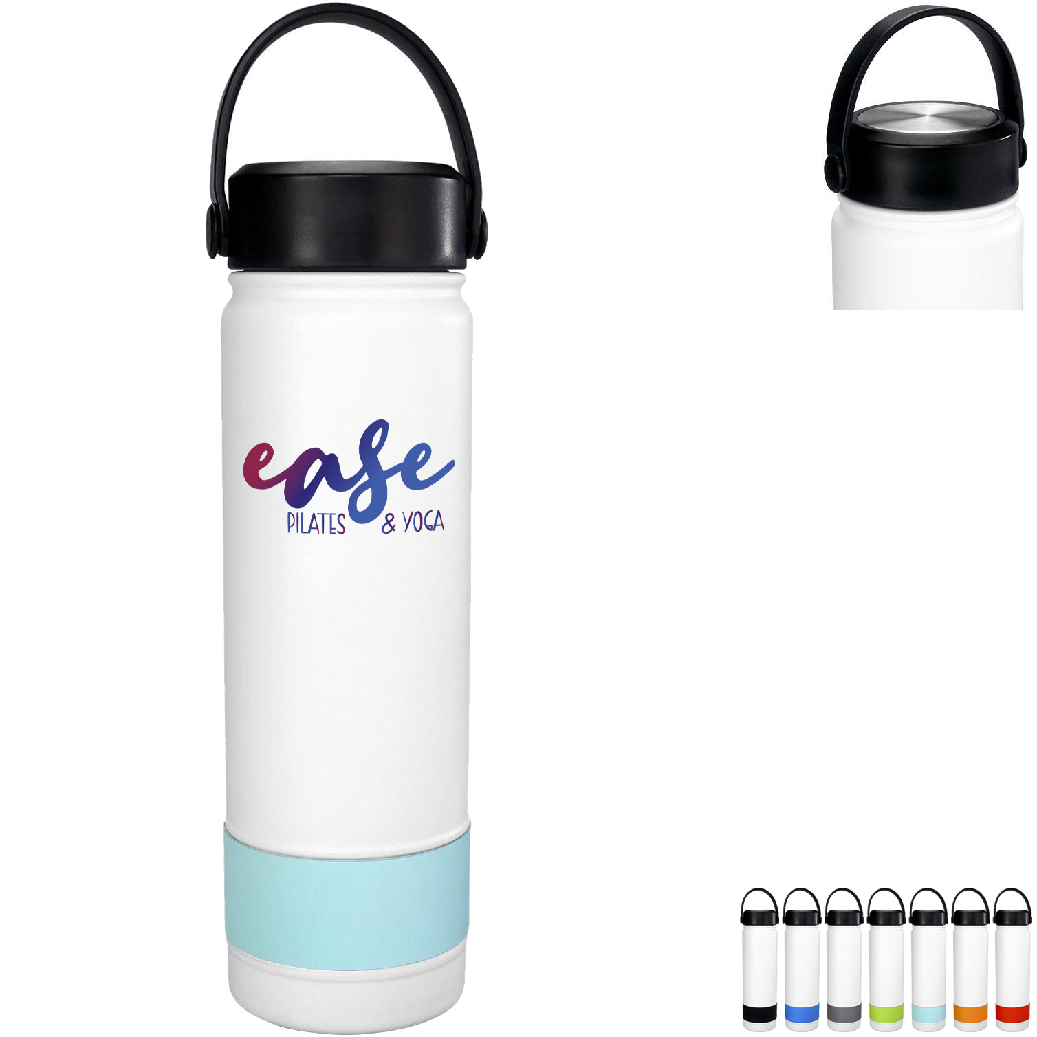 Product Photo 1 Colorful Metal Top Banded Stainless Steel Bottle, 24oz.