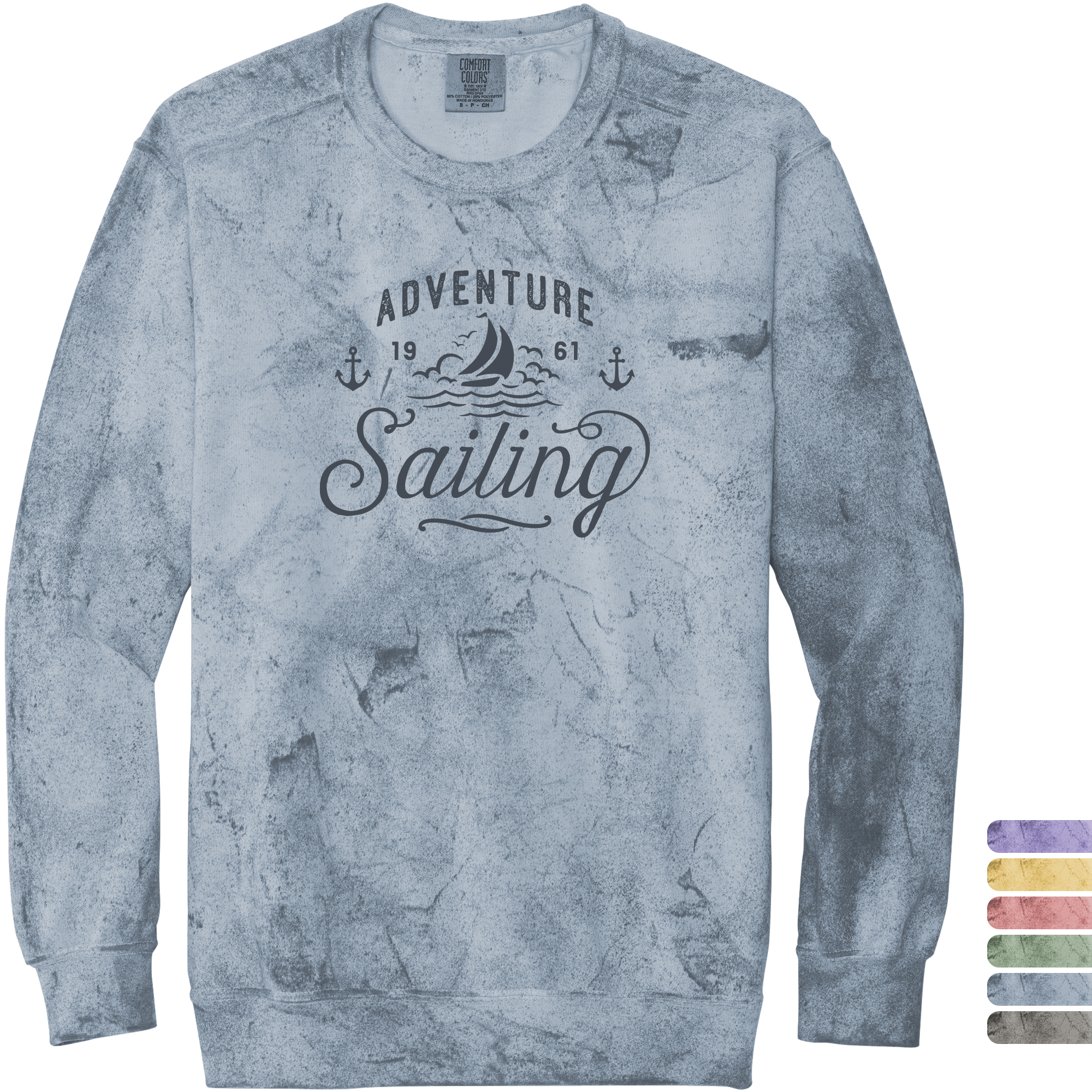 Product Photo 1 Comfort Colors® Ring Spun Cotton/Poly Color Blast Crewneck Unisex Sweatshirt