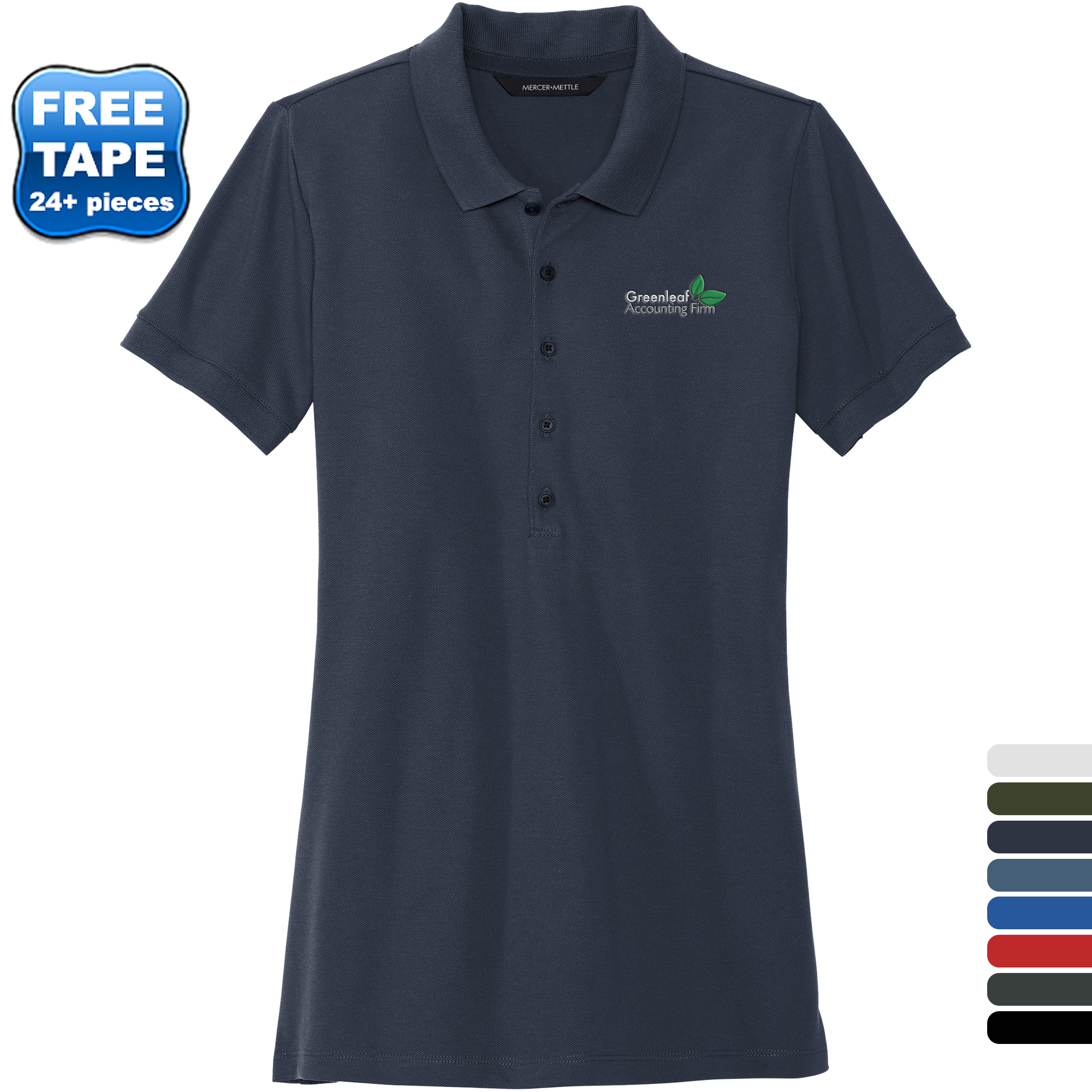 Product Photo 1 MERCER+METTLE™ Stretch Heavyweight Cotton/Poly/Spandex Pique Ladies' Polo