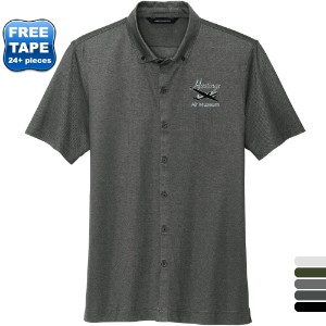 MERCER+METTLE™ Stretch Pique Full-Button Men's Short Sleeve Shirt - WJ6566