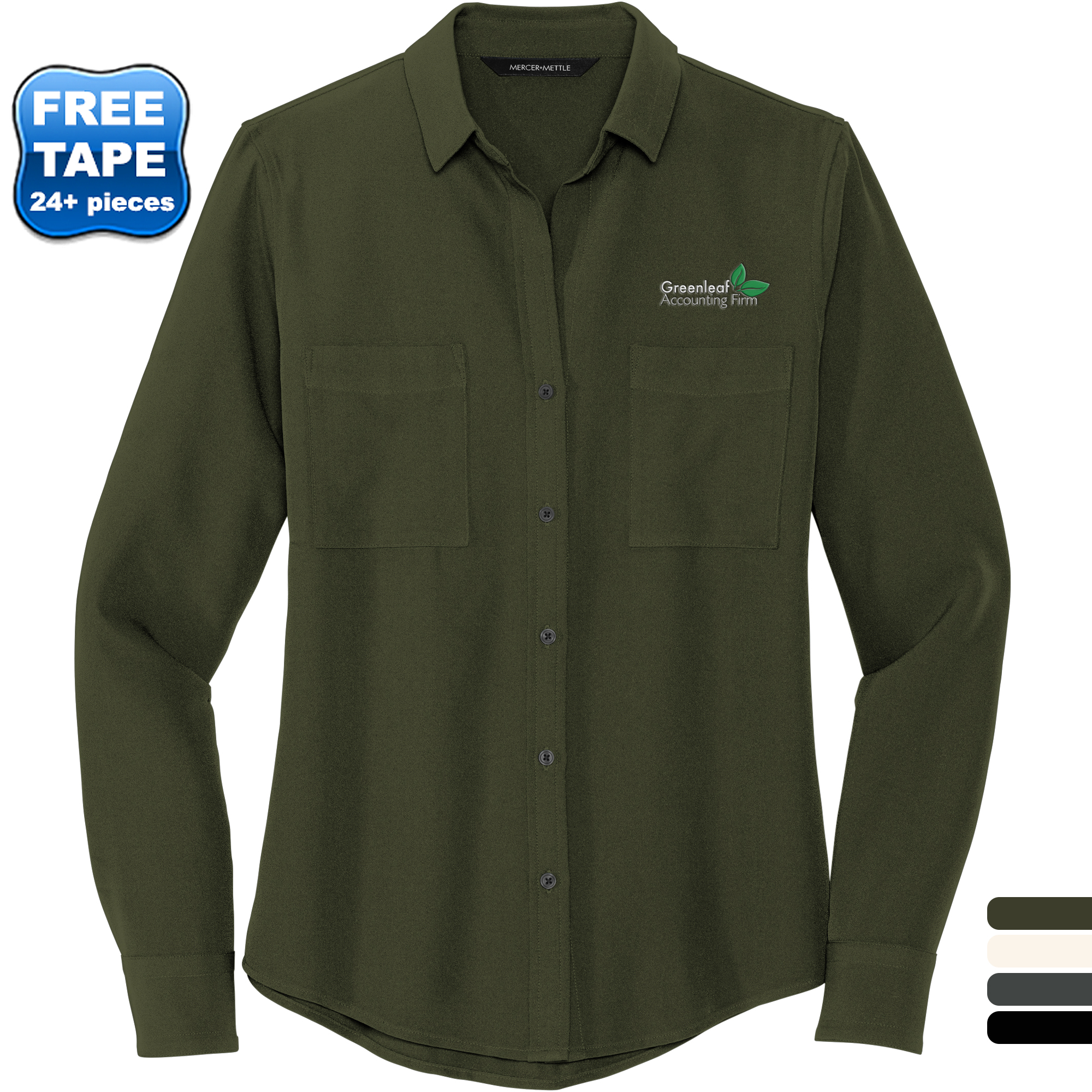 Product Photo 1 MERCER+METTLE™ Stretch Crepe Long Sleeve Ladies' Camp Blouse