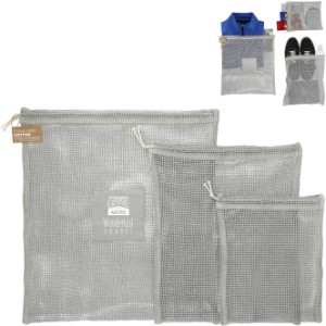 Recycled Cotton Mesh Cinch Pouch Set - LD2345