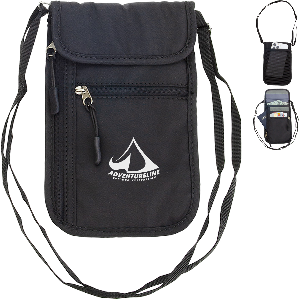 Product Photo 1 AeroLOFT™ Jet Black Polyester Safety Organizer Neck Wallet