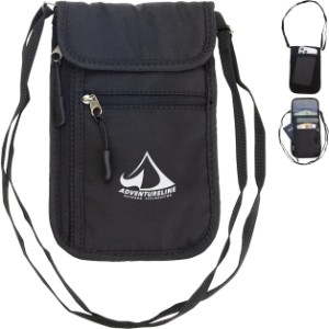 AeroLOFT™ Jet Black Polyester Safety Organizer Neck Wallet - AR9946