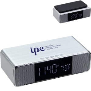 Mystic Alarm Clock w/ Wireless Speaker & Wireless Charger - AR9941