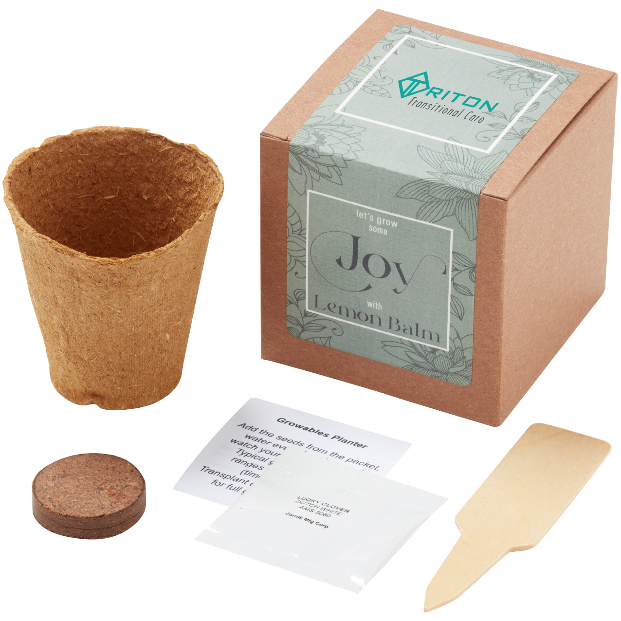 Product Photo 1 Grow Some Joy Lemon Balm Planter in Kraft Gift Box