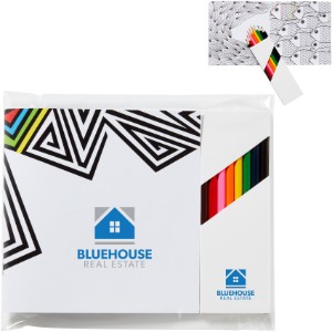 Shapes Adult Coloring Book & 8 Piece Color Pencil Set - JN1195