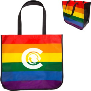 Large Rainbow Laminated Tote - BO8260