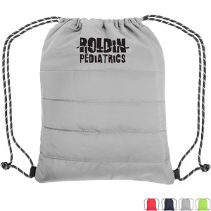 Puffy Quilted Polyester Drawstring Bag - CLOSEOUT! - HT9545