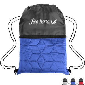 Heritage Quilted Polyester Drawstring Bag - HT9559