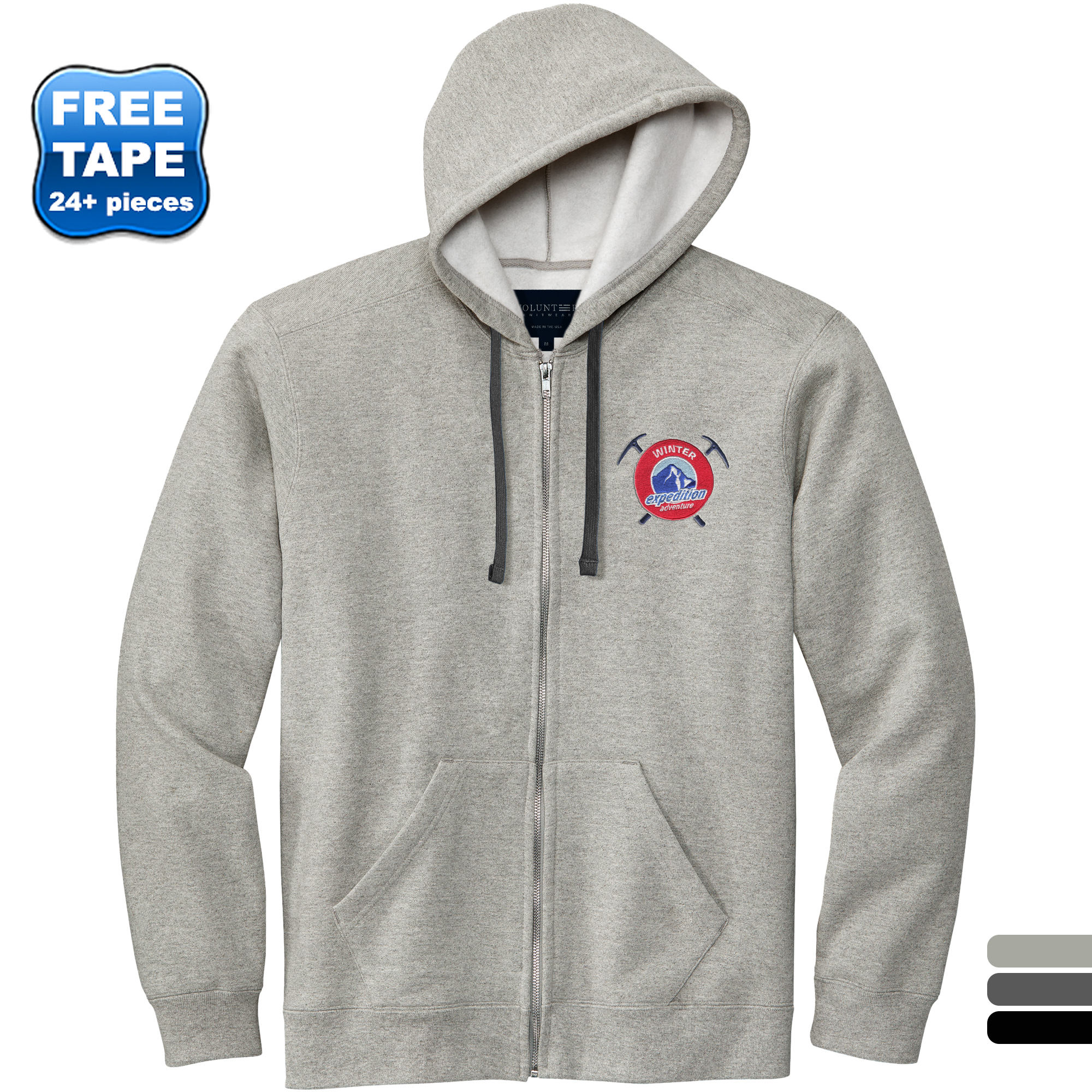 Product Photo 1 Volunteer Knitwear™ Chore Cotton/Poly Fleece Unisex Full-Zip Hoodie