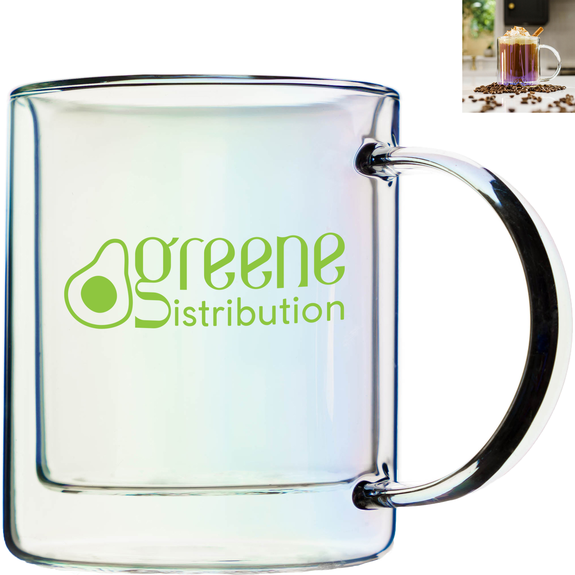 Product Photo 1 Asobu® Double Wall Glass Coffee Mug, 12oz.