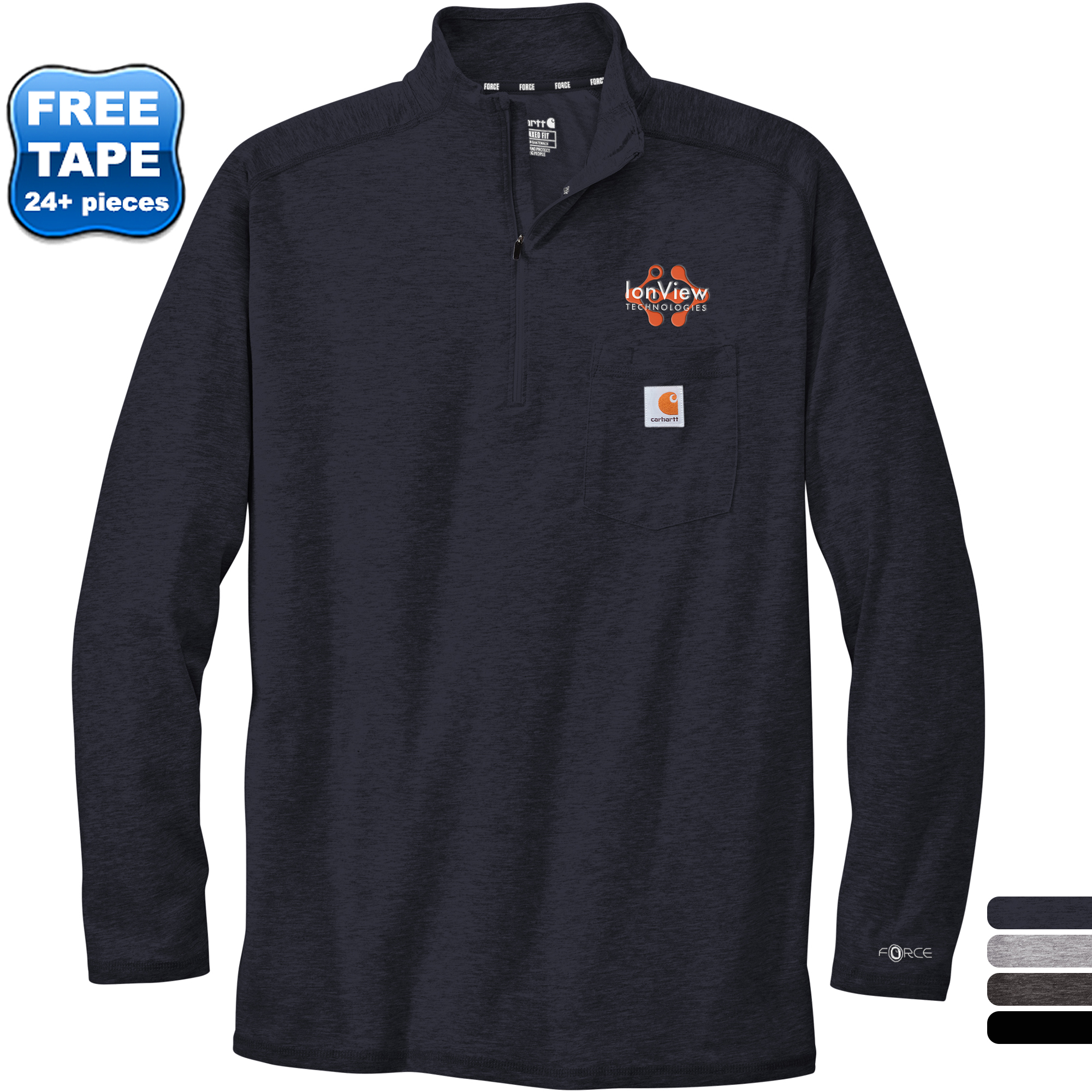 Product Photo 1 Carhartt Force® 1/4 Zip Cotton/Poly Long Sleeve Men's Shirt