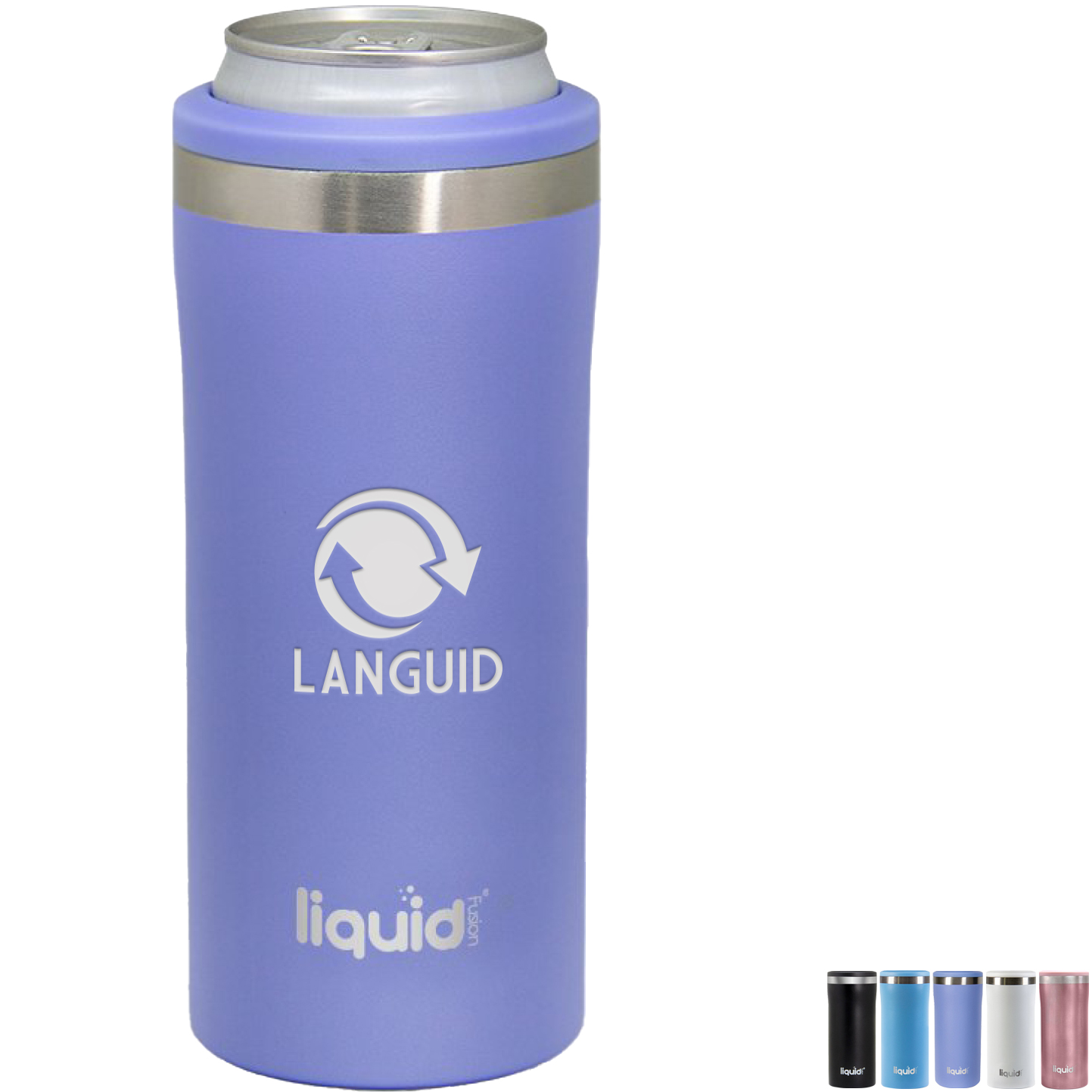 Product Photo 1 Liquid Fusion® Double Wall Stainless Steel Skinny Can Cooler, 12oz.