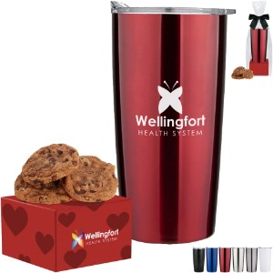 Gourmet Chocolate Chunk Cookie Box & Straight Tumbler Gift Set - PV1001