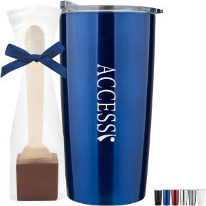 Milk Chocolate Hot Chocolate Spoon & Straight Tumbler Gift Set - PV1007
