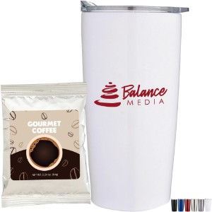 Gourmet Coffee Packet & Straight Tumbler Gift Set - PV1009