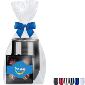 Four-Piece Belgian Truffle Box & Stemless Wine Tumbler Gift Set - PV1034