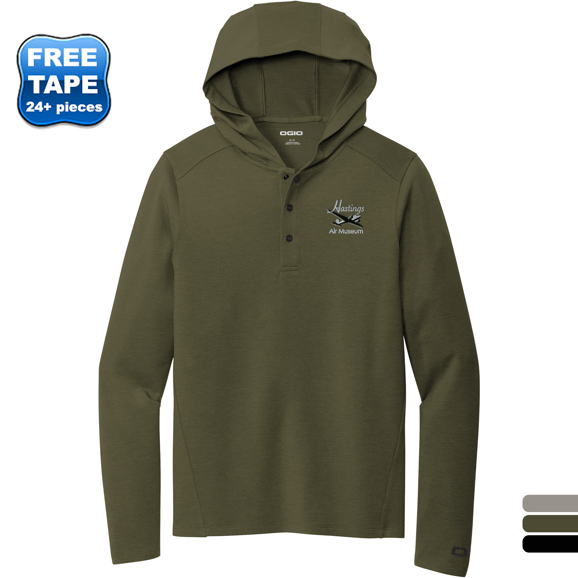 Product Photo 1 OGIO® Luuma Flex Tri-Blend Men's Hooded Henley