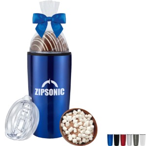 Classic Milk Hot Chocolate Bomb & Straight Tumbler w/ Plastic Liner Gift Set - PV1021