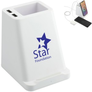 Wireless Charging Pen Holder w/ Dual Outputs - BT3385