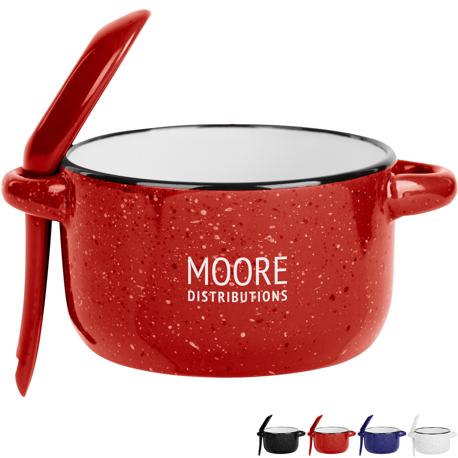 Product Photo 1 Campfire Ceramic Speckled Soup Mug w/ Spoon, 12oz.