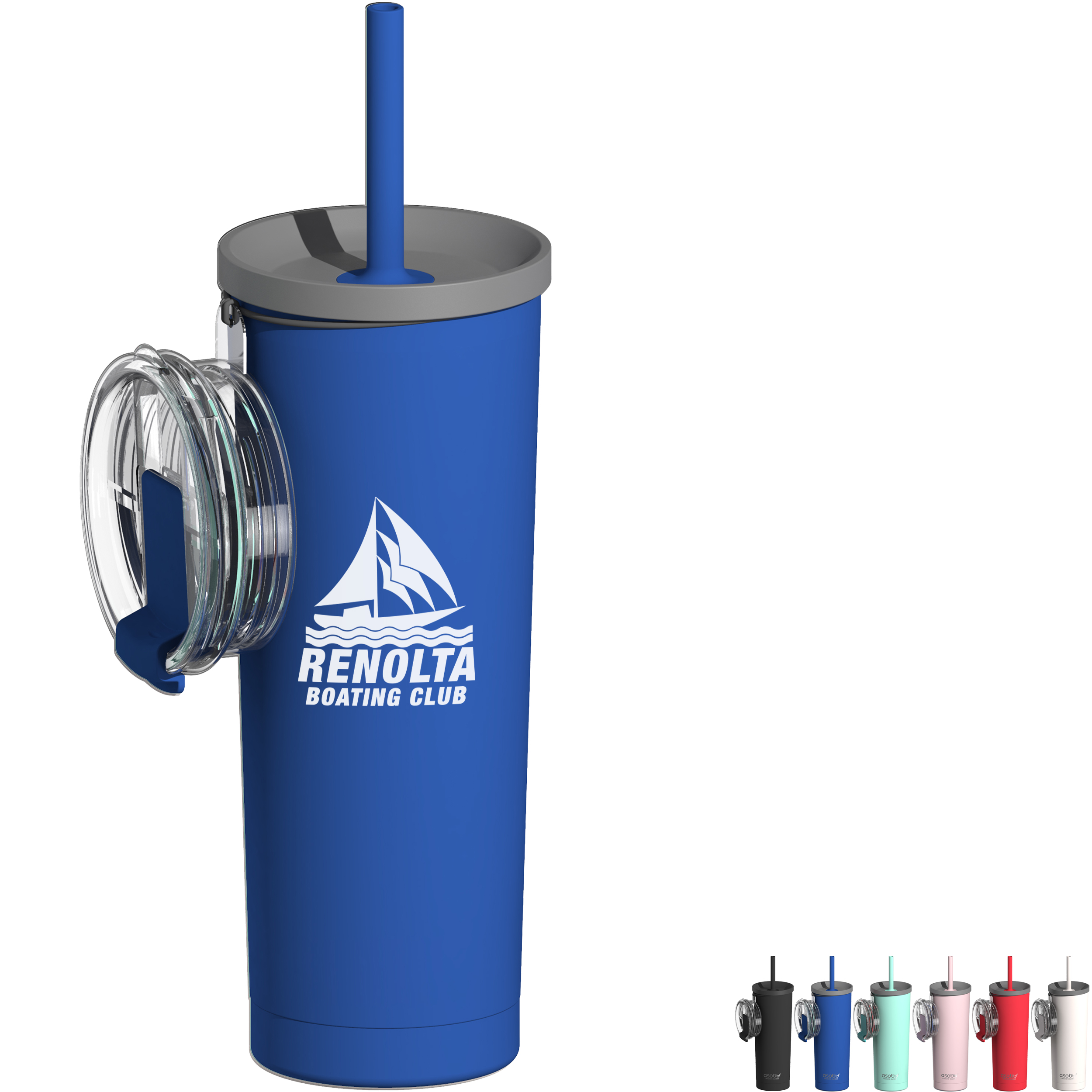 Product Photo 1 Asobu® Ocean Vacuum Insulated Stainless Steel Tumbler & Straw, 27oz.
