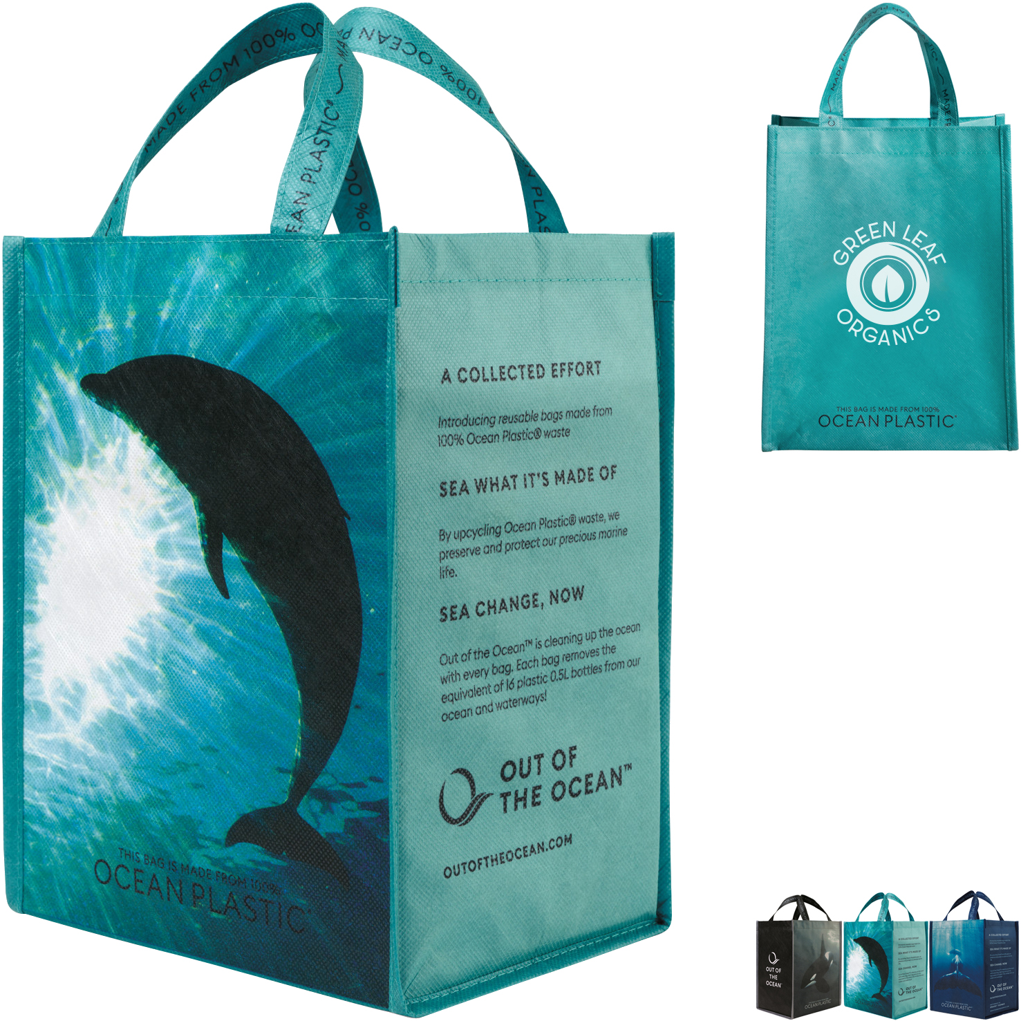 Product Photo 1 Out of the Ocean® Reusable 100% Ocean Plastic® Lunch Shopper
