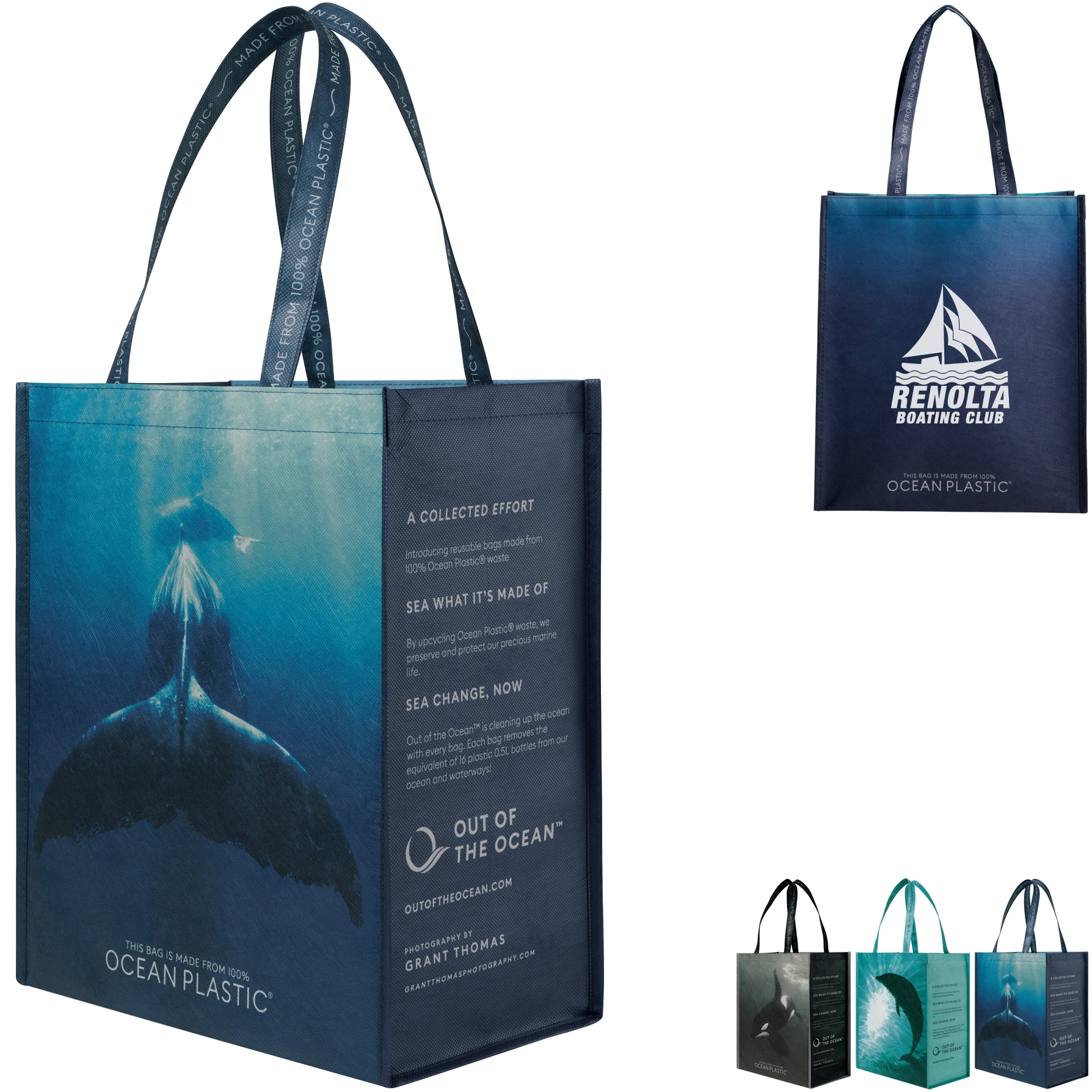 Product Photo 1 Out of the Ocean® Reusable 100% Ocean Plastic® Large Shopper