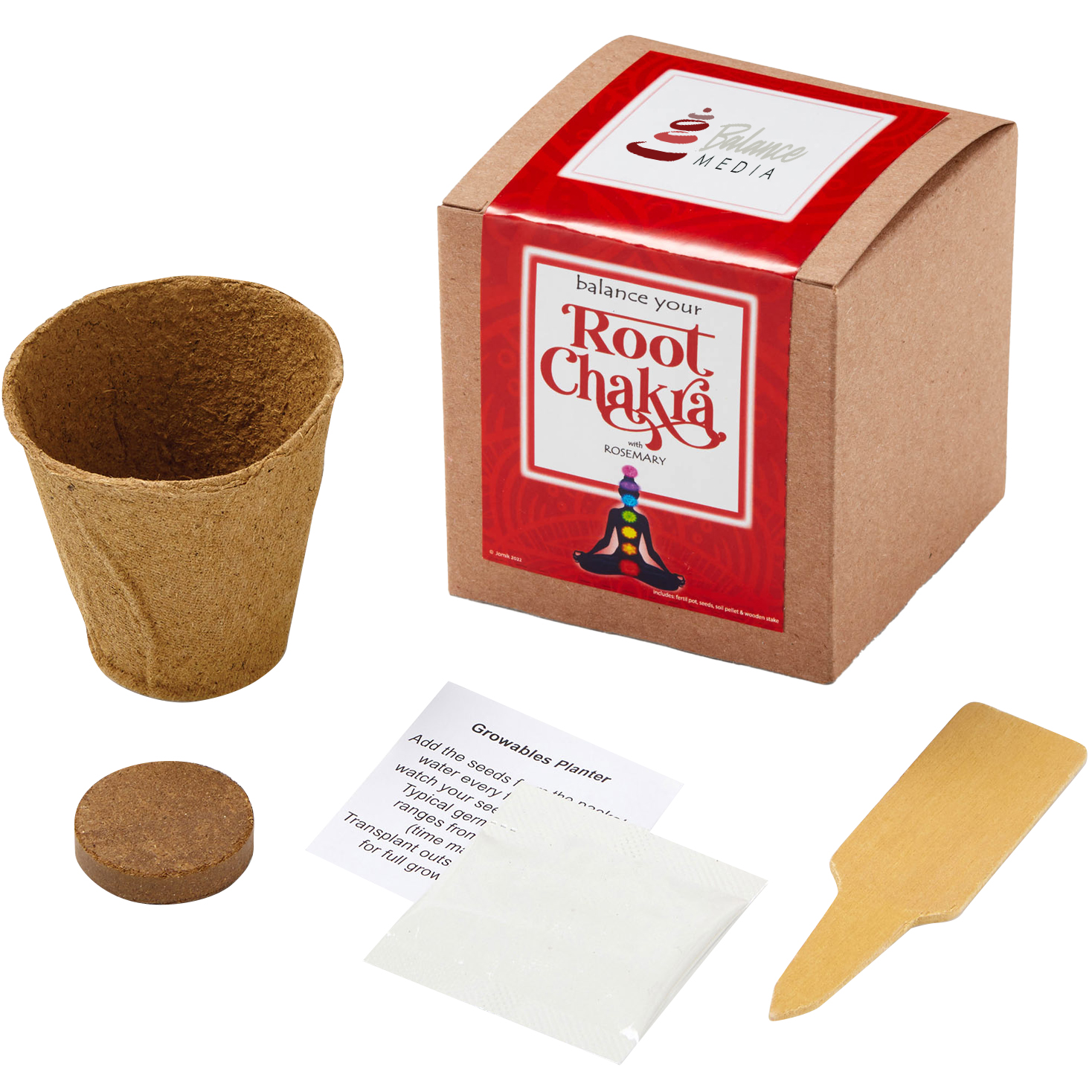 Product Photo 1 Root Chakra Growables Planter in Kraft Gift Box w/ Label