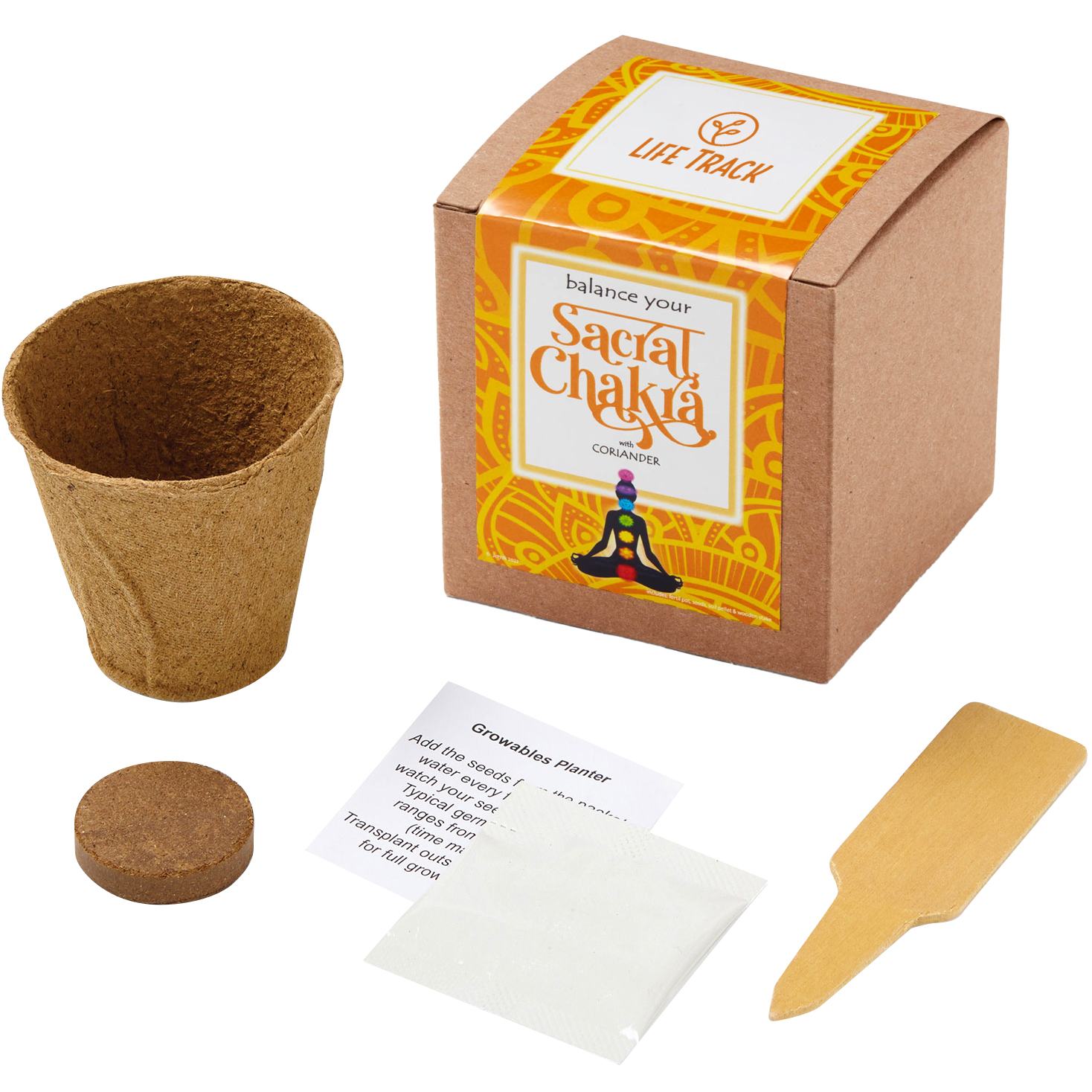 Product Photo 1 Sacral Chakra Growables Planter in Kraft Gift Box w/ Label