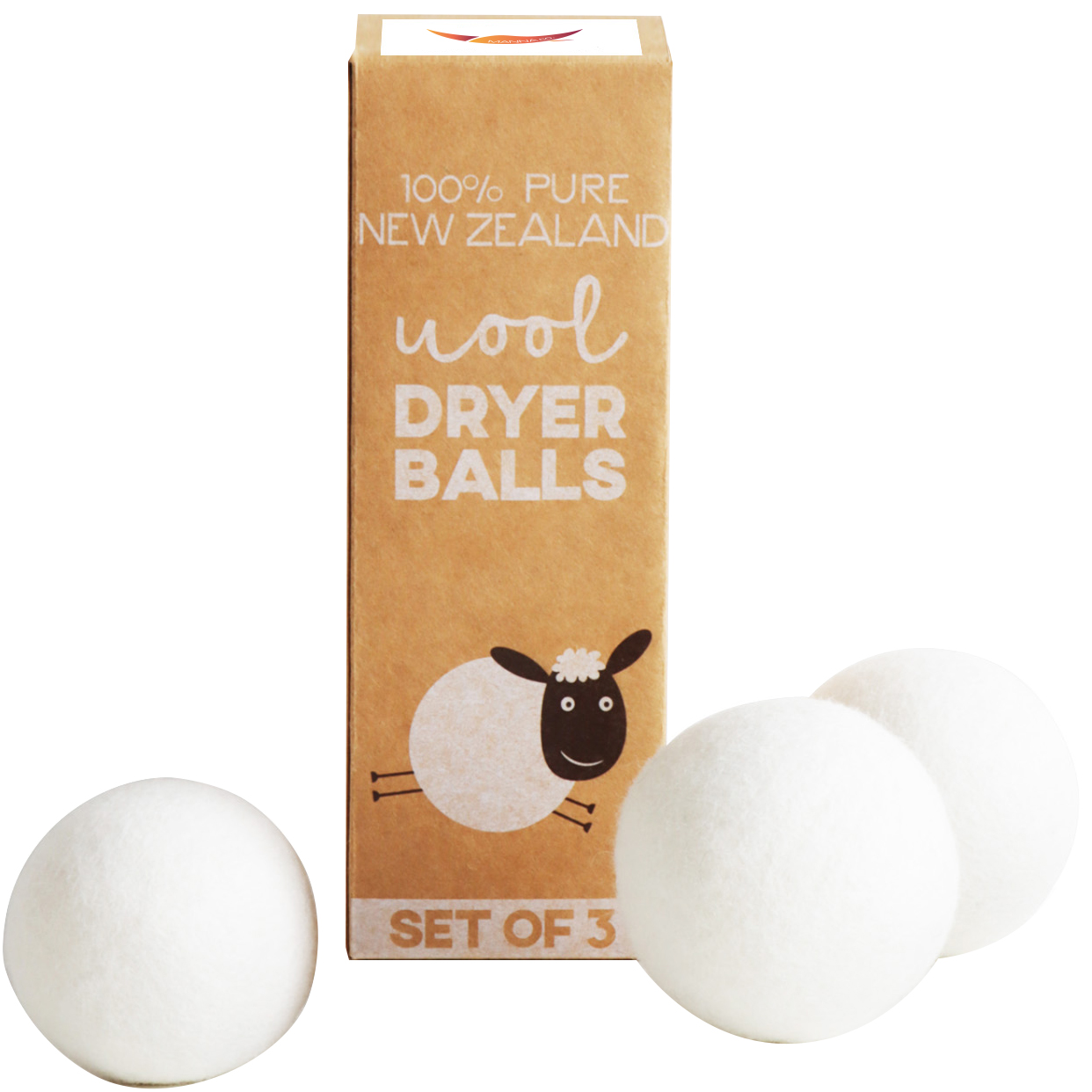 Product Photo 1 Pure 100% New Zealand Wool Dryer Balls, Set of 3