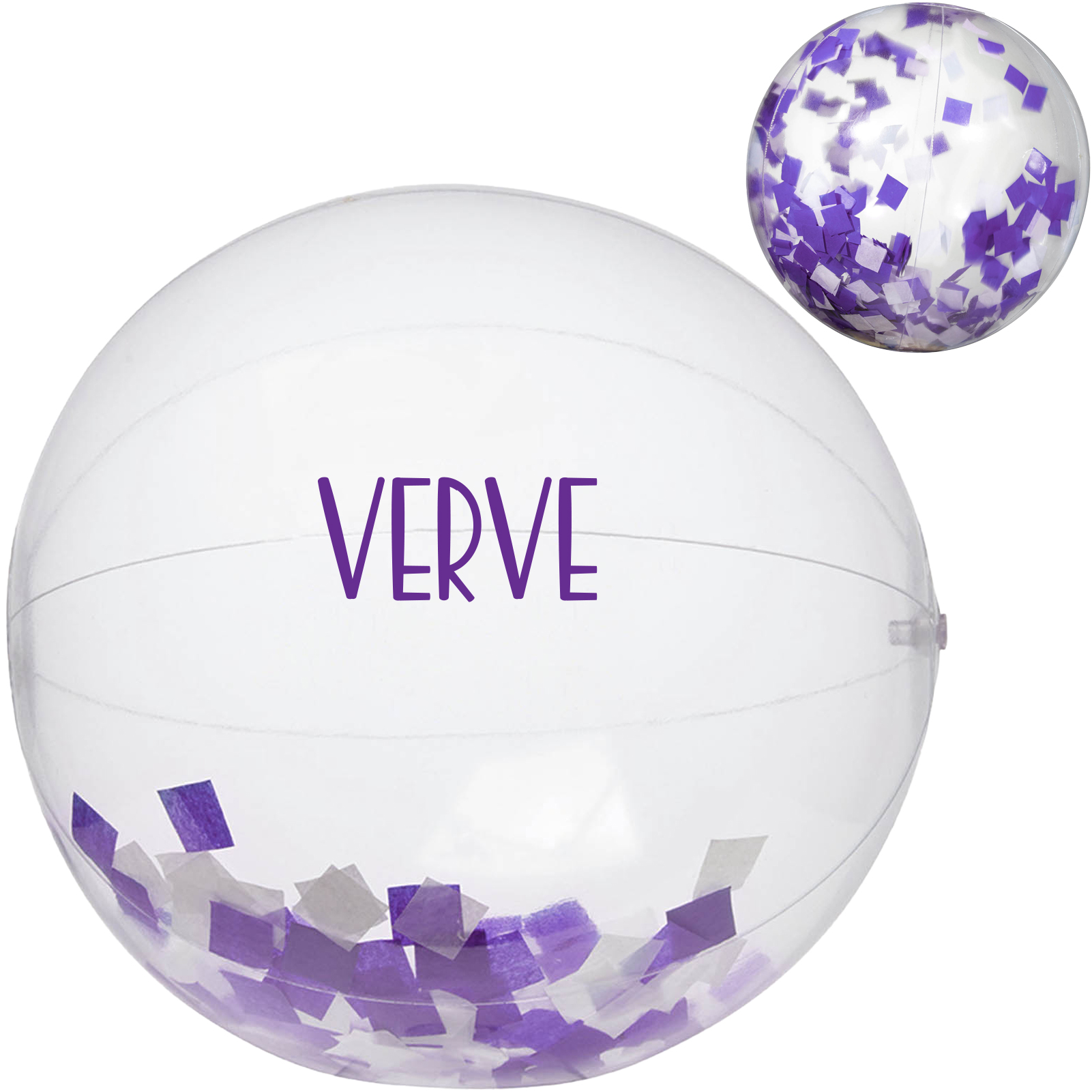 Product Photo 1 Purple and White Confetti Filled Beach Ball, 16"
