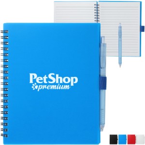 FSC® Recycled Spiral Notebook w/ rPET Pen, 5-1/2" x 7" - BT2064