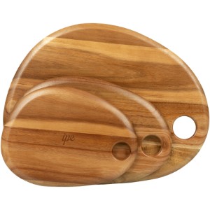 Set of 3 Pebble Shaped Acacia Wood Serving Boards - PK2325